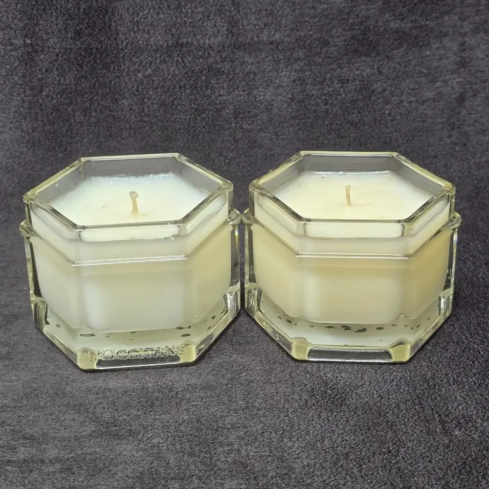 L'Occitane En Provence Scented Candle 3.5 oz Glass Jar Set of 2